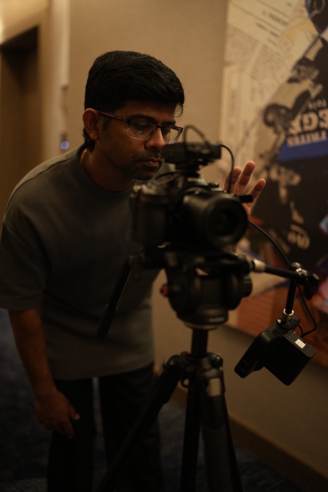 Night scene filming setup