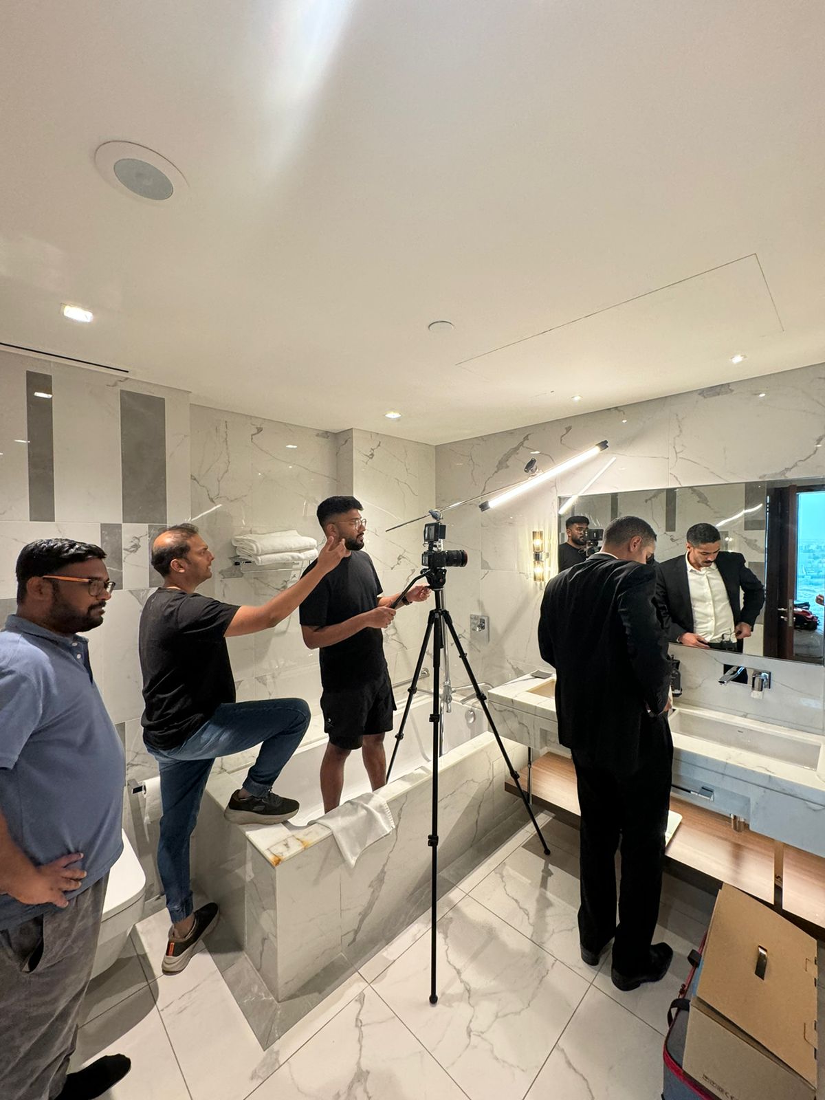 Sarah painting in her studio